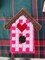 Birdhouse Gift Box Plastic Canvas Pink and White Checks product 1